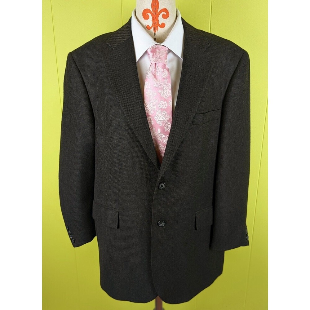 VTG Meeting Street Men's 42S Blazer Sports Coat Jacket Gray Tweed Viscose Poly
